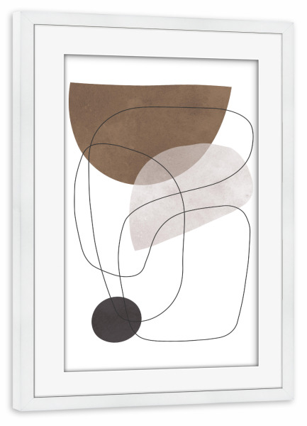 Poster mit Rahmen weiß "Lines and shapes B" artboxONE - Abstrakt,Geometrie