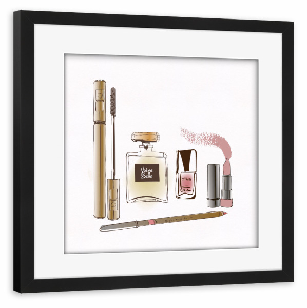 Poster mit Rahmen schwarz "Beauty Is Skin Deep Sequel" artboxONE - Fashion - Parfüm,Lippenstift,Nagellack,Mascara
