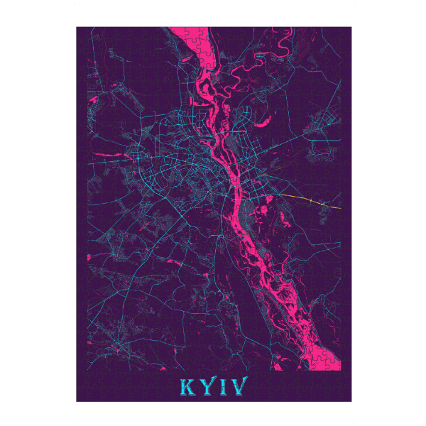 artboxONE Puzzle "Kiew Stadt Map" artboxONE - Städte / Weitere,Kartografie