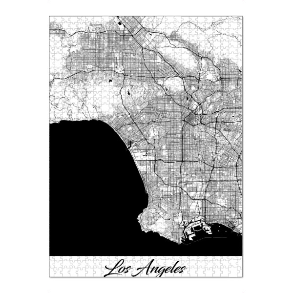 Puzzle Ravensburger "Los Angeles City Map" artboxONE - Schwarzweiß,Städte / Los Angeles