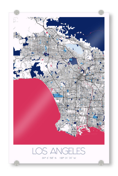 Acrylglasbild "LA City - Stadtplan" artboxONE - Städte / Los Angeles,Kartografie