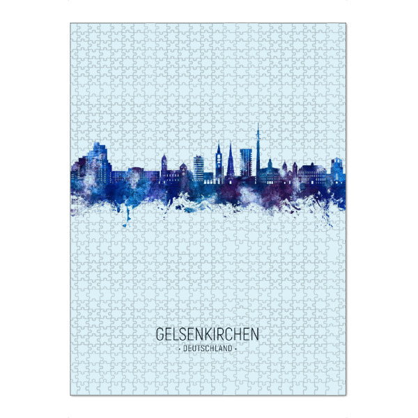 Puzzle Ravensburger "Gelsenkirchener Skyline dunkelblau" artboxONE - Städte