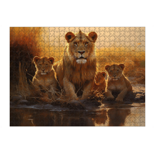 artboxONE Puzzle "Löwenmutter mit Jungen" artboxONE - Natur,Tiere