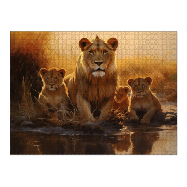 Puzzle Ravensburger "Löwenmutter mit Jungen" artboxONE - Natur,Tiere