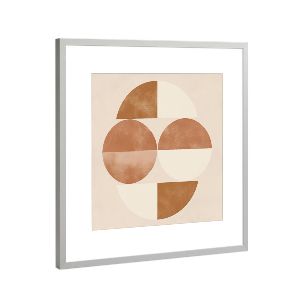 Poster mit Rahmen Silber "Runde Kunst" artboxONE - Abstrakt,Architektur,Geometrie