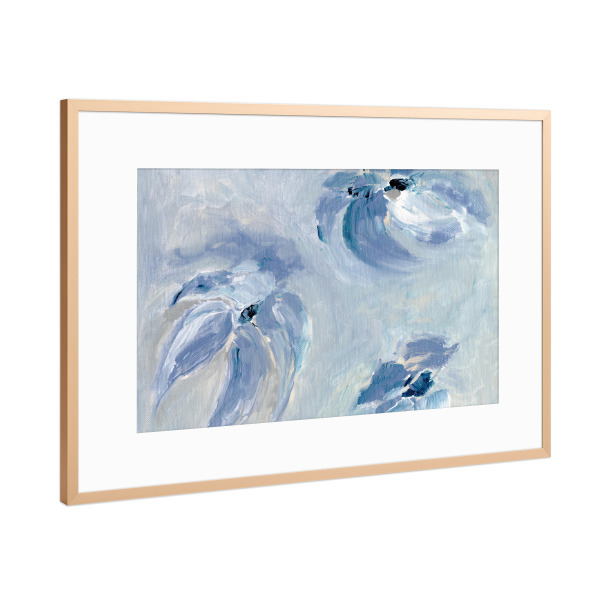 Poster mit Rahmen Kupfer "Blue blossom" artboxONE - Natur,Floral,Abstrakt