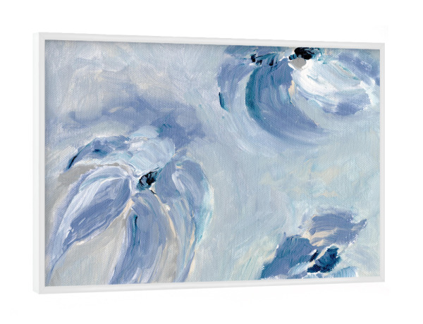 Poster mit weißem Rahmen "Blue blossom" artboxONE - Natur,Floral,Abstrakt