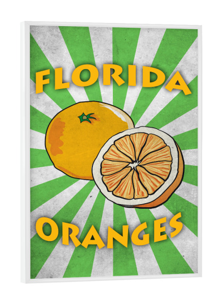 Poster mit weißem Rahmen "Florida Oranges" artboxONE - Reise,Essen & Trinken,Reise / Länder,Essen & Trinken / Obst & Gemüse