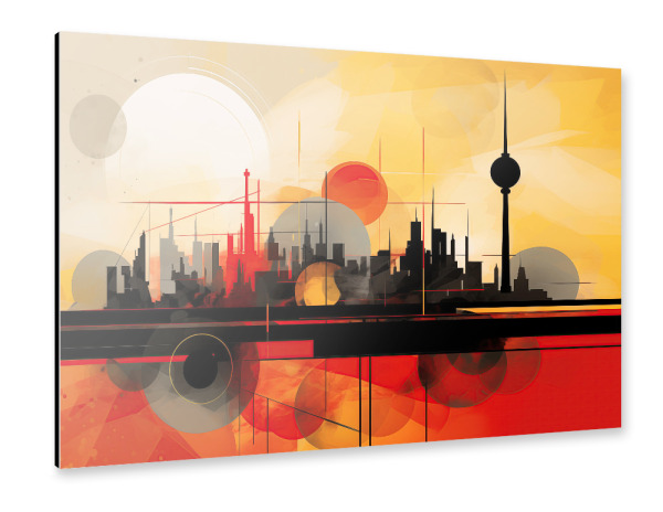 Alu-Dibond "Geometrische Berliner Skyline" 30x20 cm artboxONE