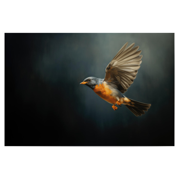 Poster 30x20 cm "Fliegendes Rotkehlchen" artboxONE - Natur,Tiere