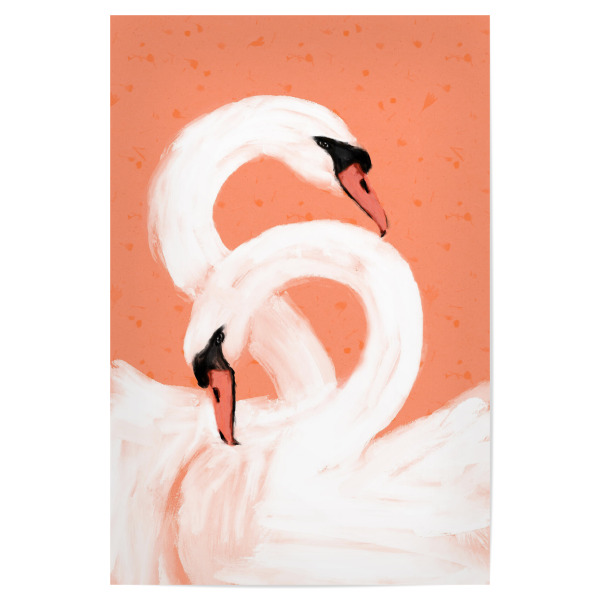 Poster 30x20 cm "Liebende Schwäne" artboxONE - Tiere