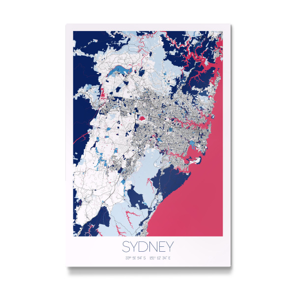 Galerie-Print "City Sydney Stadtplan" 30x20 cm artboxONE