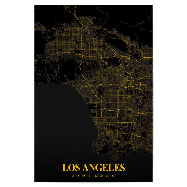 Poster "CityMap von Los Angeles" artboxONE - Städte / Los Angeles,Kartografie