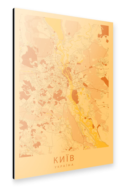 Alu-Dibond "Kiew City Karte" 30x20 cm artboxONE
