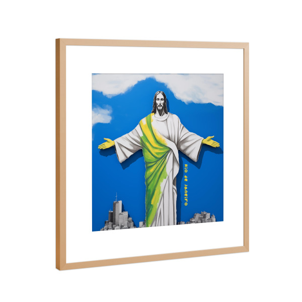 Poster mit Rahmen Kupfer "Christus in Rio" artboxONE - Abstrakt,Reise / Länder,Städte / Rio de Janeiro