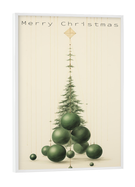 Poster mit weißem Rahmen "Davinci Weihnachtsbaum" artboxONE - Natur,Abstrakt,Weihnachten,Für Mama,Für Papa
