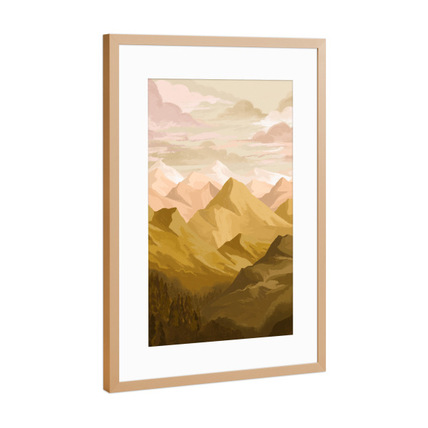 Poster mit Rahmen Kupfer "In die Berge" artboxONE - Natur - Berge,Natur,Illustration