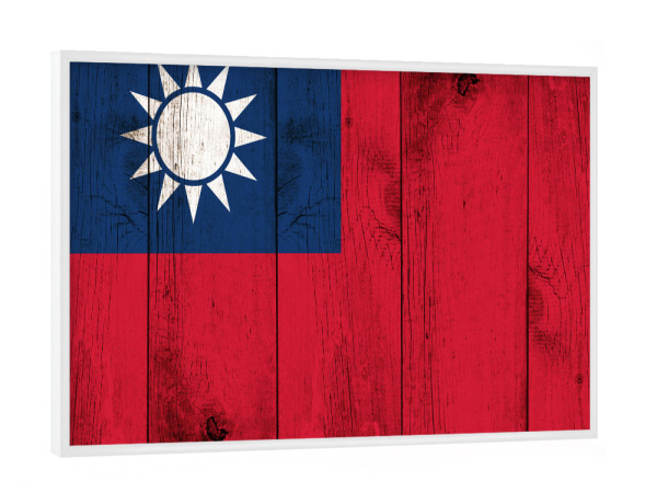 Poster mit weißem Rahmen "Taiwan Vintage Flag" artboxONE - Reise,Reise / Asien,Reise / Länder
