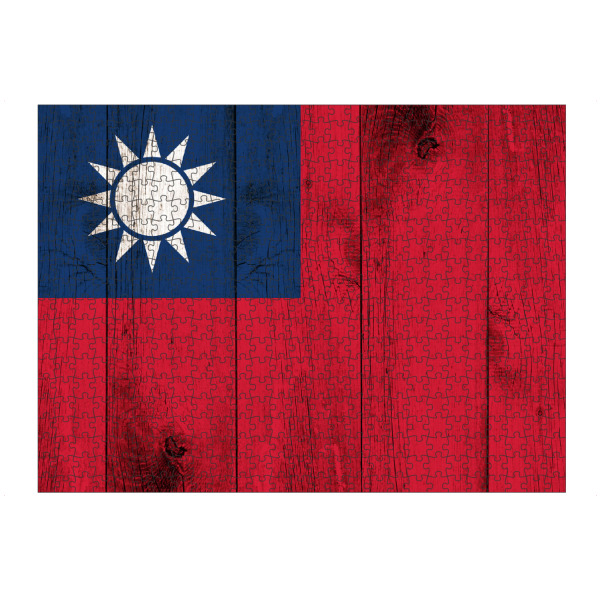 Puzzle Ravensburger "Taiwan Vintage Flag" artboxONE - Reise,Reise / Asien,Reise / Länder