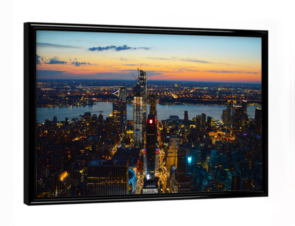 Poster mit schwarzem Rahmen "New York @ night" artboxONE - Städte / New York,Reise,Architektur,Reise / Länder