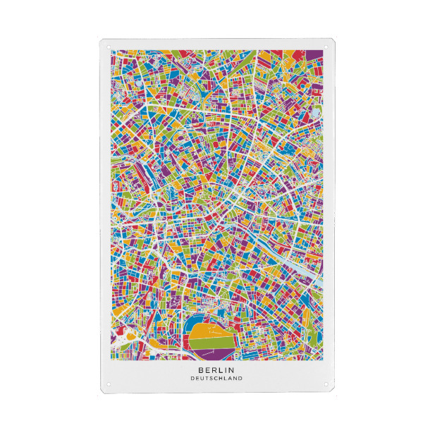 Holzbild "Berlin Deutschland Stadtplan" artboxONE - Städte / Berlin,Kartografie
