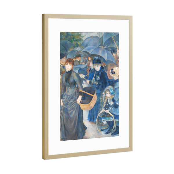 Poster mit Rahmen Gold "Die Regenschirme" artboxONE - Städte,Reise,Menschen,Städte / Paris