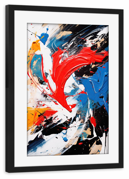 Poster mit Rahmen schwarz "Abstract expressionist splatter" artboxONE - Abstrakt