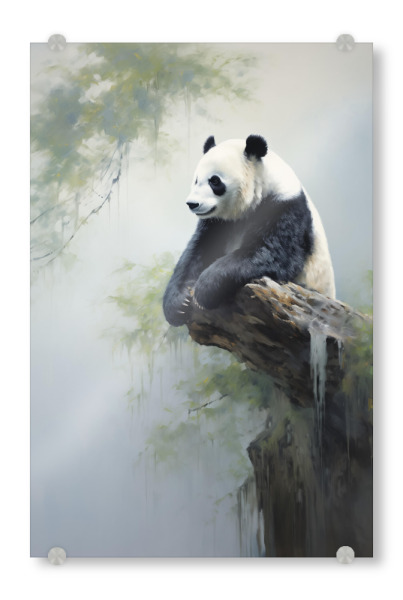 Acrylglasbild "Pandabär-Gemälde" artboxONE - Natur - Tier,Kunst,Bambus,Bär,Leinwand,Impressionistisch,Natur,öl,Gemälde,Panda,Tierwelt