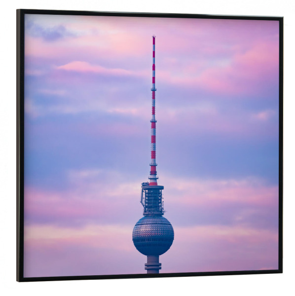 Poster mit schwarzem Rahmen 30x30 cm "Pastel TV Tower" artboxONE - Städte / Berlin,Architektur