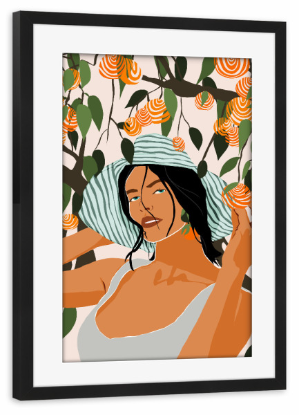 Poster mit Rahmen schwarz "Der Orangenhain" artboxONE - Menschen