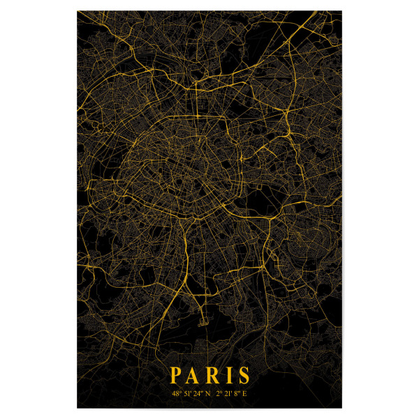 Poster 30x20 cm "CityMap von Paris" artboxONE - Städte / Paris,Kartografie