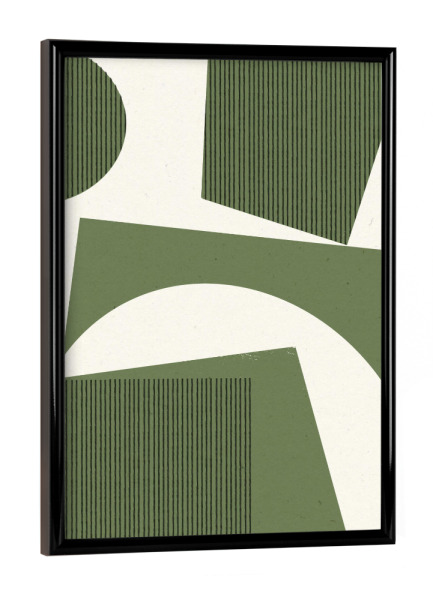 Poster mit schwarzem Rahmen "Grünes Papier zum Ausschneiden" artboxONE - Abstrakt,Geometrie
