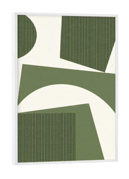 Poster mit weißem Rahmen "Grünes Papier zum Ausschneiden" artboxONE - Abstrakt,Geometrie