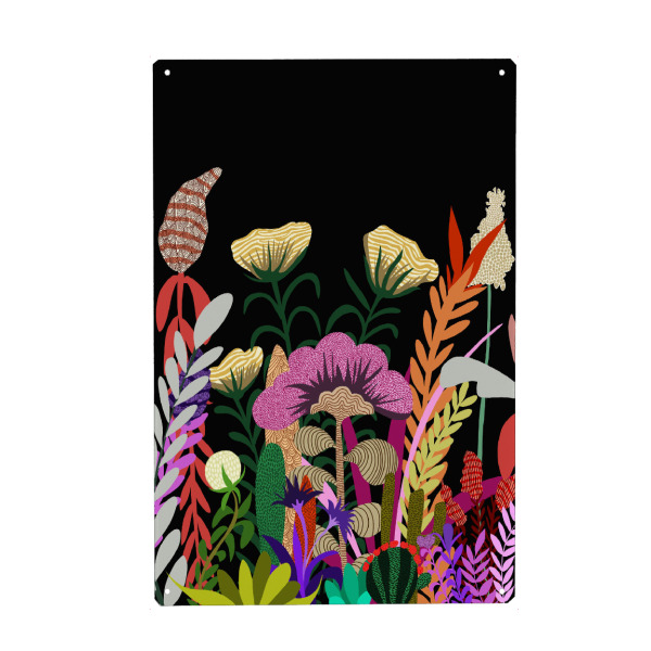 Metall Poster "Dunkler Garten" artboxONE - Floral
