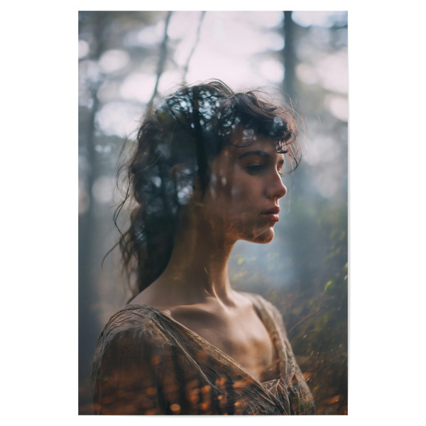 Poster 30x20 cm "Frau mit Doppelbelichtung" artboxONE - Menschen