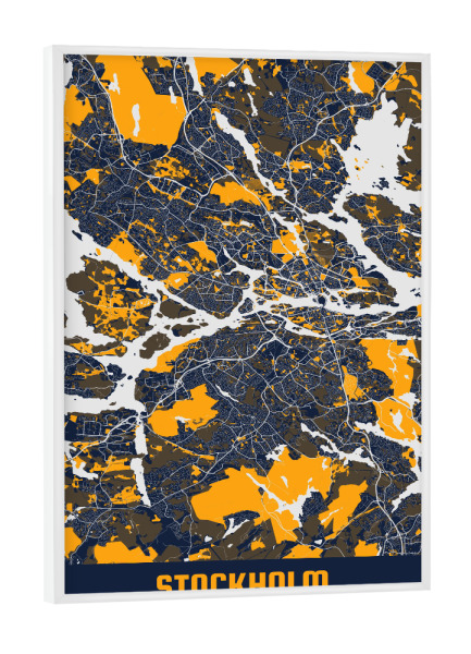 Poster mit weißem Rahmen "Stockholm City Karte" artboxONE - Städte / Stockholm,Kartografie