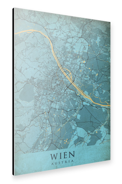 Alu-Dibond "Wiener Vintage City Map" 30x20 cm artboxONE