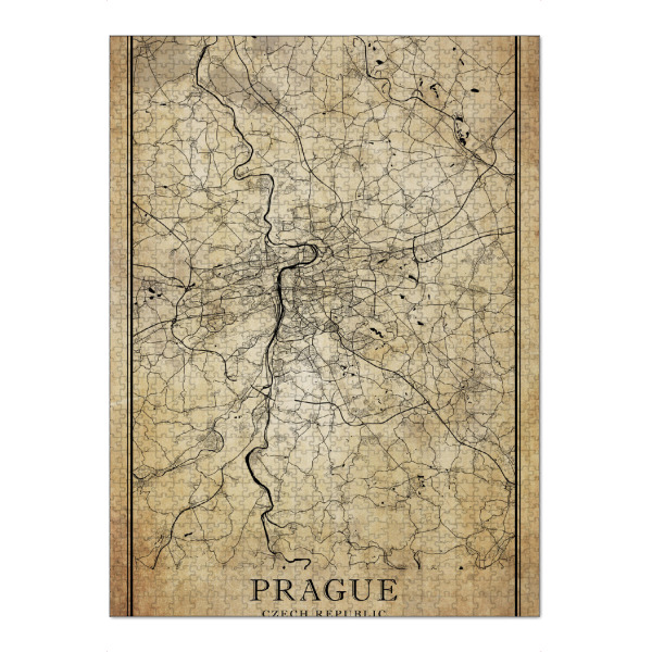 Puzzle Ravensburger "Prag Vintage City" artboxONE - Städte / Prag,Kartografie