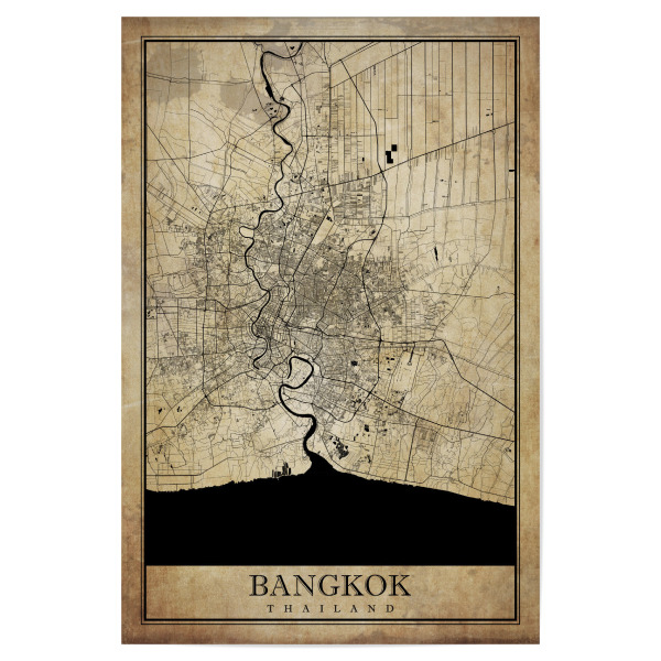 Poster 30x20 cm "Bangkok als Vintage Stadtpla" artboxONE - Städte / Weitere,Kartografie