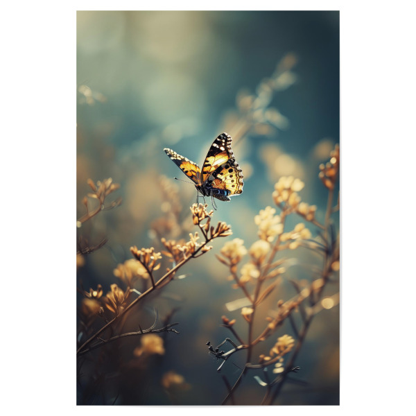 Poster "Schmetterling auf einem Feld" artboxONE - Natur,Tiere - Bokeh,Schmetterling,Nahaufnahme,Feld,Makro,Wiese,Fotografie,Frühling