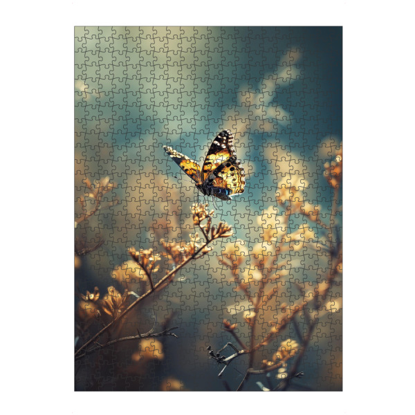 Puzzle Ravensburger "Schmetterling auf einem Feld" artboxONE - Natur,Tiere - Bokeh,Schmetterling,Nahaufnahme,Feld,Makro,Wiese,Fotografie,Frühling
