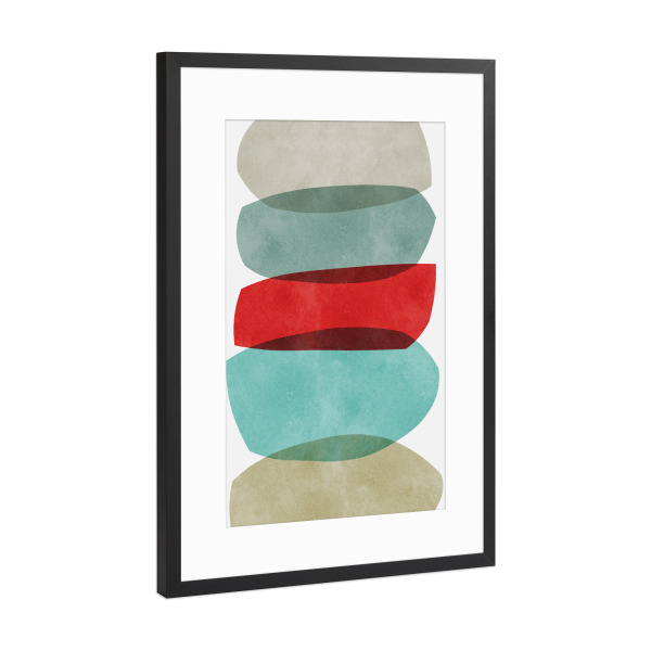 Poster mit Rahmen Schwarz (Metallic) "Expressionist forms E" artboxONE - Abstrakt,Geometrie