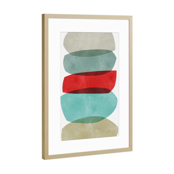 Poster mit Rahmen Gold "Expressionist forms E" artboxONE - Abstrakt,Geometrie