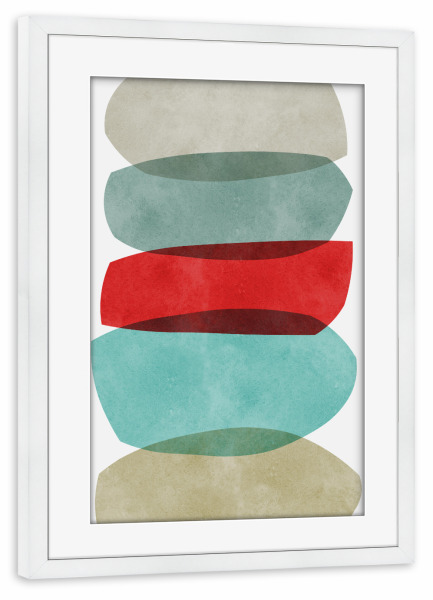 Poster mit Rahmen weiß "Expressionist forms E" artboxONE - Abstrakt,Geometrie