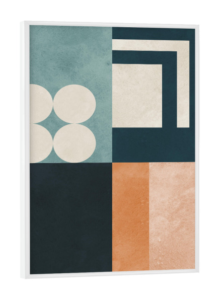 Poster mit weißem Rahmen "Bunte Geometrie F" artboxONE - Abstrakt,Geometrie