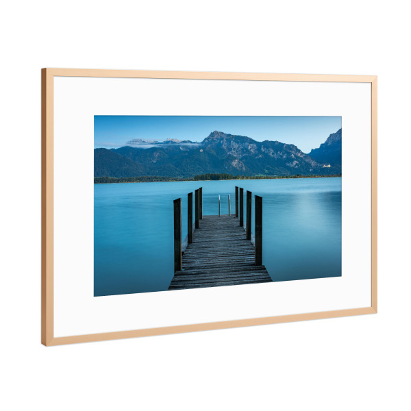 Poster mit Rahmen Kupfer "Blaue Stunde am Forggensee" artboxONE - Natur,Reise