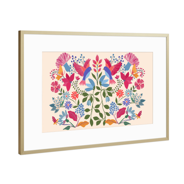 Poster mit Rahmen Gold "Mexikanischer Garten (Landschaft)" artboxONE - Natur,Floral,Für Mama