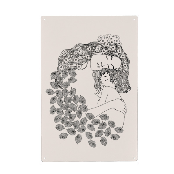 Metall Poster "Mutter und Kind" artboxONE - Für Kinder,Liebe,Für Mama