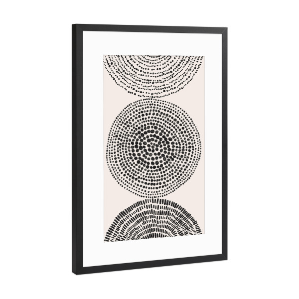 Poster mit Rahmen Schwarz (Metallic) "Stammesechos" artboxONE - Abstrakt,Schwarzweiß