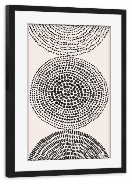 Poster mit Rahmen schwarz "Stammesechos" artboxONE - Abstrakt,Schwarzweiß